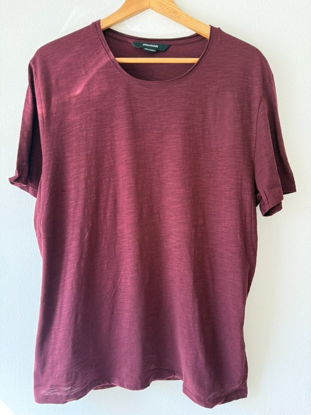 Brand New Zadig & Voltaire Burgundy T-Shirt Large